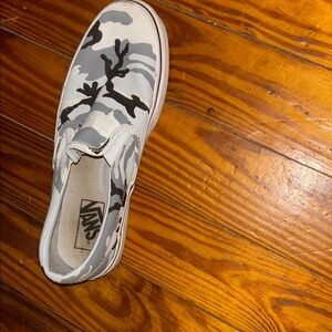 Vans Kids' Gray Camo Slip-On Shoes